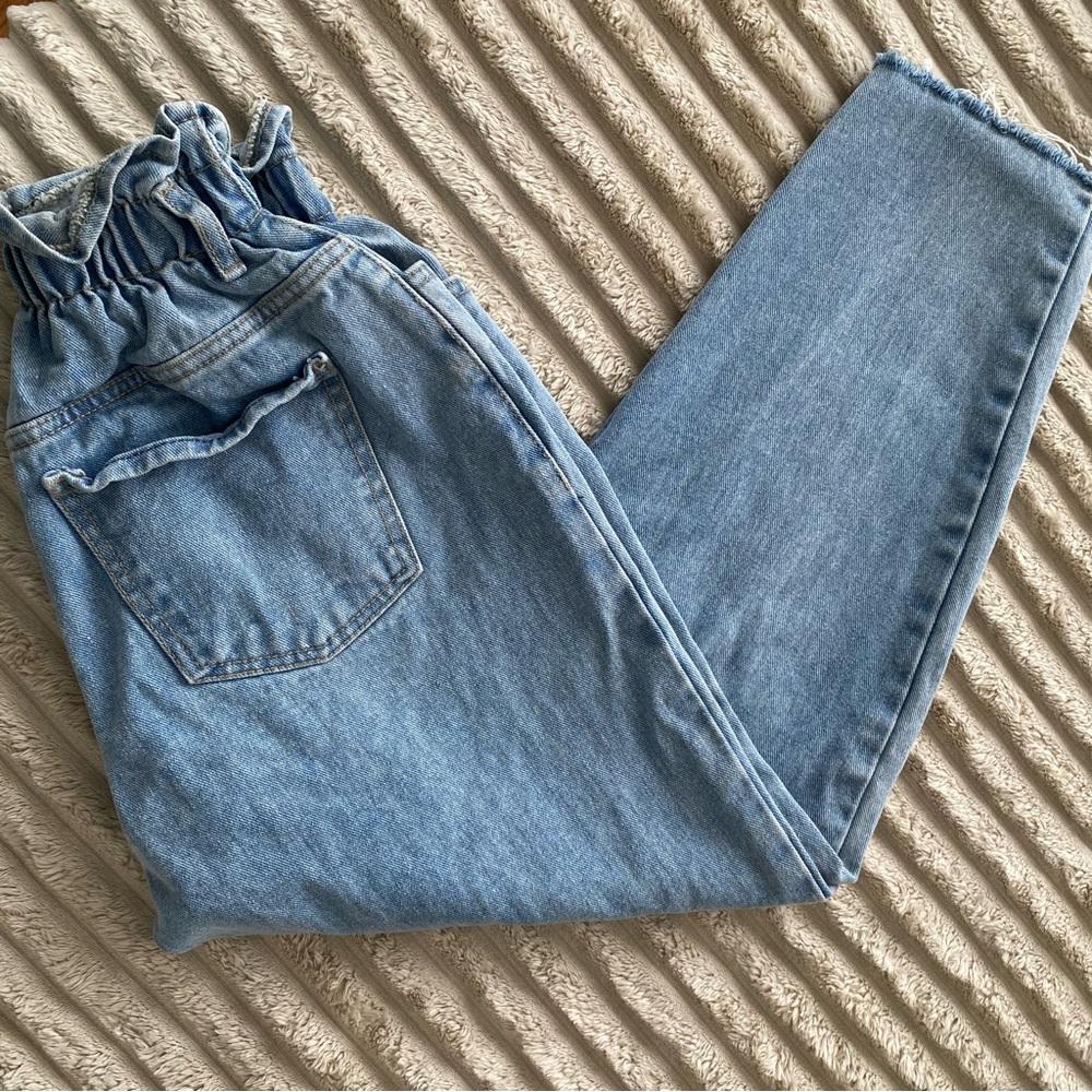 OAK + FORT Light Blue High-Rise Paperbag Jeans